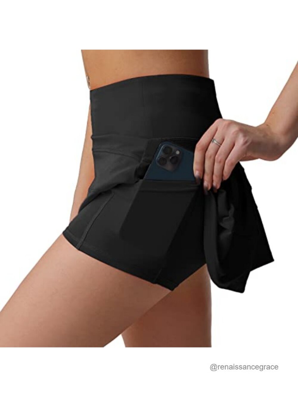 High Waisted Pleated Tennis Skort with Pockets Golf Athletic Skirt